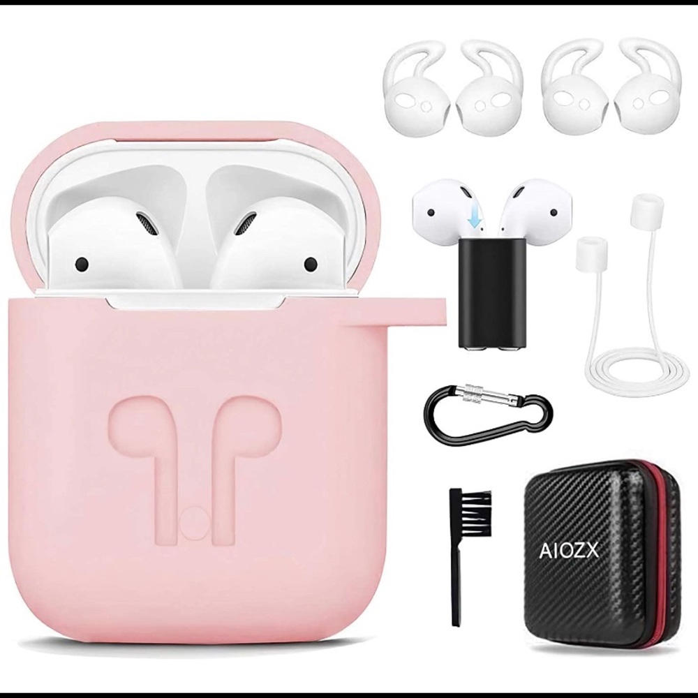 New Silicone AirPod Case Cover w/Accessories